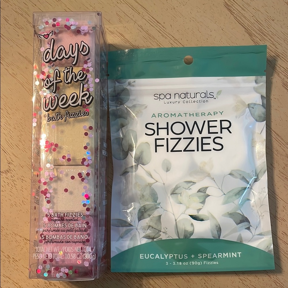 Aromatherapy Spa Naturals Shower Fizzies & Days of the week Bath Bombs